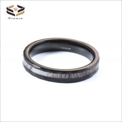 4mm Deer Antler Inlay Hammered Black Tungsten Ring for Women's Wedding Band Comfort Fit Sample Making and Religious Type