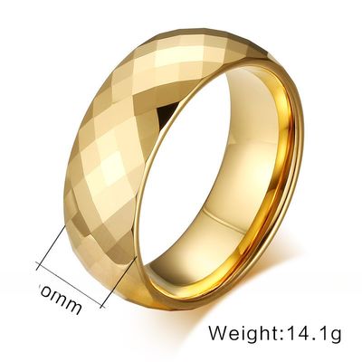 Faceted Black Silver Blue Gold Plated Diamond Cut High Polished Tungsten Rings TRENDY Style for Men and Women's Jewelry