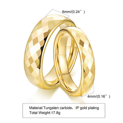 Polish Diamond Cut Faceted Silver Gold Tungsten Wedding Ring for Men Women TRENDY Style Religious Type