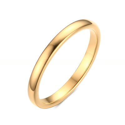 Geometric High Polished 18K Gold Plated Wide 2/3/4/6/8mm Simple Tungsten Carbide Ring Men Women Wedding Band TRENDY Style