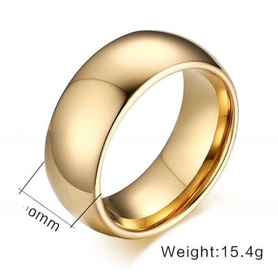 Geometric High Polished 18K Gold Plated Wide 2/3/4/6/8mm Simple Tungsten Carbide Ring Men Women Wedding Band TRENDY Style