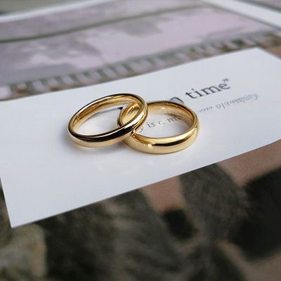Geometric High Polished 18K Gold Plated Wide 2/3/4/6/8mm Simple Tungsten Carbide Ring Men Women Wedding Band TRENDY Style