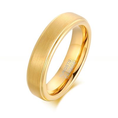 5mm Silver/Gold/Black Basic Tungsten Carbide Ring Brushed Step Edge Men Women Engagement Promise Wedding Band