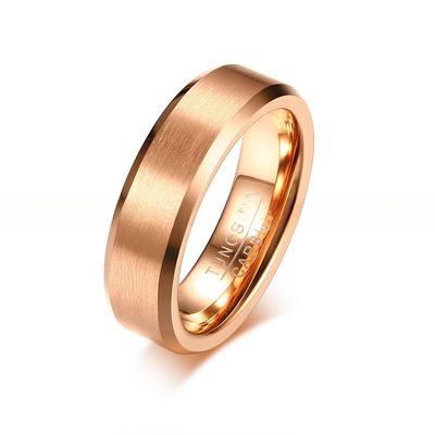 Basic Men's 6mm Tungsten Carbide Ring Polished Plain Silver Black Gold Rose Gold Comfort Fit Wedding Engagement Band Made