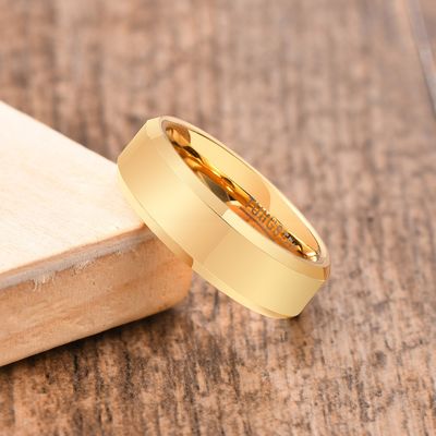 Basic Men's 6mm Tungsten Carbide Ring Polished Plain Silver Black Gold Rose Gold Comfort Fit Wedding Engagement Band Made