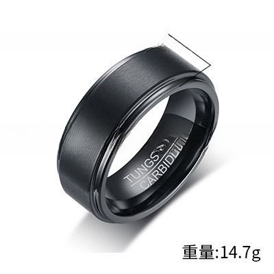 Silver Blue Gold Black Tungsten Wedding Band for Men 8mm Matte Brushed Finish Step Edges Comfort Fit Inlay Technology
