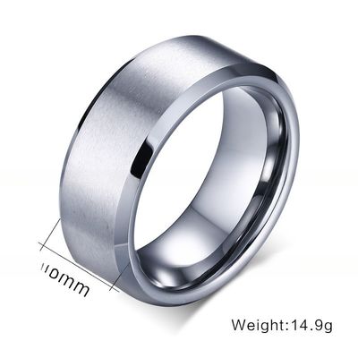 8mm Classic Tungsten Rings for Mens Wedding Band Beveled Edges Gold Black Silver Simple Geometric Band Wedding Jewelry