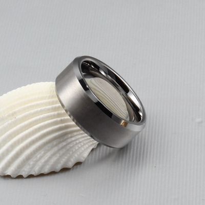 8mm Classic Tungsten Rings for Mens Wedding Band Beveled Edges Gold Black Silver Simple Geometric Band Wedding Jewelry