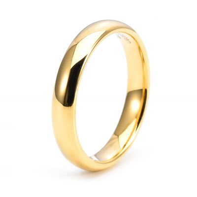 Jewelry Type Women's Wedding Jewelry 4mm Polished Brushed Faceted Gold Tungsten Carbide Ring
