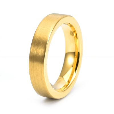 Jewelry Type Women's Wedding Jewelry 4mm Polished Brushed Faceted Gold Tungsten Carbide Ring