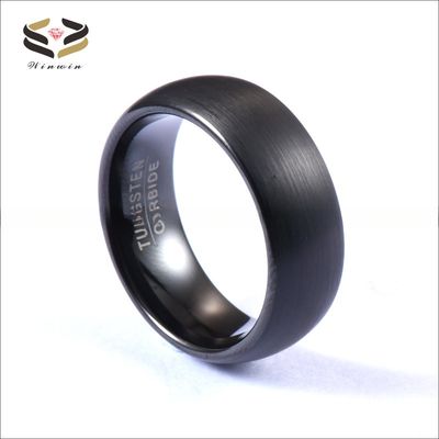 Third Party Appraisal Certificate 8mm Classic Black Plated Tungsten Rings for Men