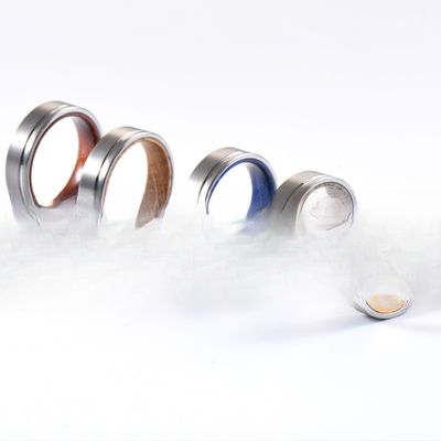 TRENDY Style Custom 6mm Flat Offest Grooved Silver Wedding Band Whiskey Barrel Wood Inlay Tungsten Ring for Men Women