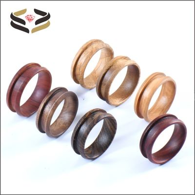 Religious Type Solid Wood Rings 6mm 8mm For Inlay Blank