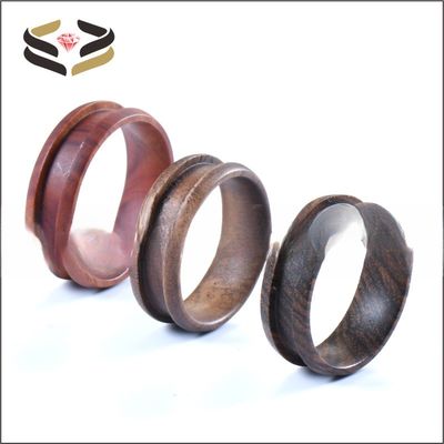 Religious Type Solid Wood Rings 6mm 8mm For Inlay Blank