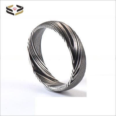 Men Women Damascus Steel Rings for Wedding Engagement Anniversary Gift