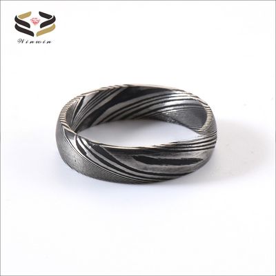 Men Women Damascus Steel Rings for Wedding Engagement Anniversary Gift
