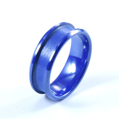 Men'S Blue Wedding Ceramic Rings 6mm 8mm Diamond Shape