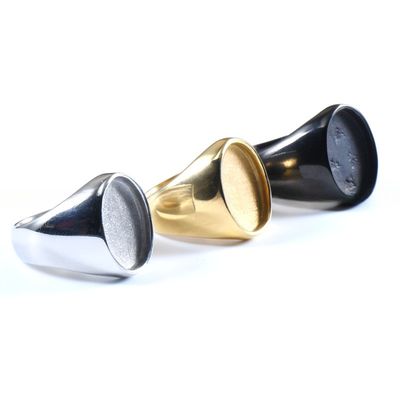 Geometric Pattern Stainless Steel Blank Wedding Band Rings With Plating Custom