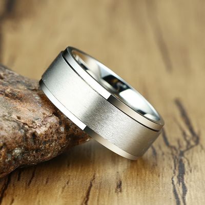 Black / Silver / Gold Stainless Steel Spinner Ring 8mm Third Party Appraisal For Men Women