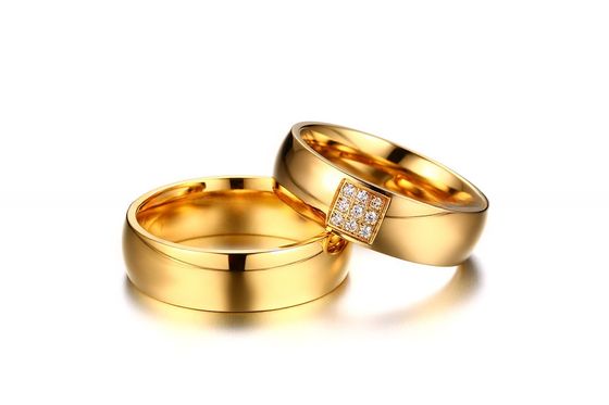 18K Gold Cz Stainless Steel Rings Third Party Appraisal For Womens Mens Wedding
