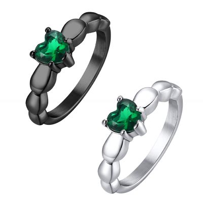 Channel Setting Inlay CZ Stainless Steel Rings 18K Gold Plated For Wedding Engagement