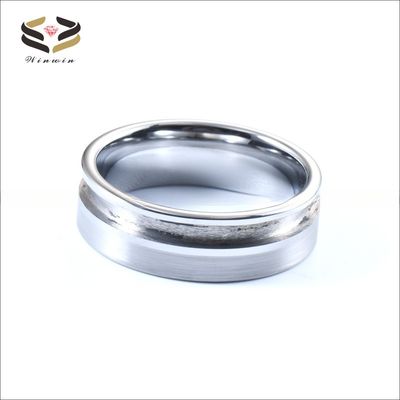 Engravable Channel Setting Flat Tungsten Carbide Blank Ring 8mm For Inlay Matte Finished Offset Groove Other Pearl Type