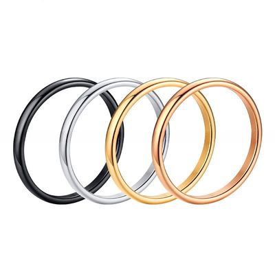 Wedding Stainless Steel Rings Domed High Polished 2mm For Men Women