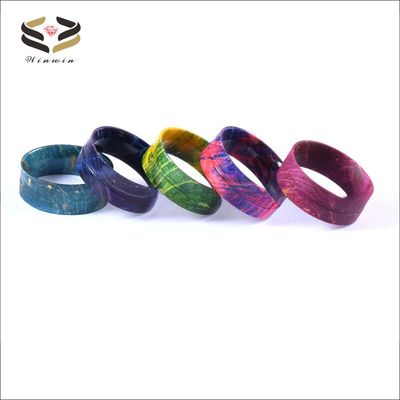 DIY Jewelry Making 8mm Flat Wood Blank Ring with Box Elder Wooden Ring Cores For Other Material