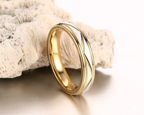 Wedding Stainless Steel Gold Couples Promise Rings 6mm Men And 4mm Women Third Party Appraisal