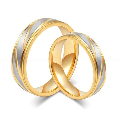 Third Party Appraisal Stainless Steel Couples Rings for Anniversary Engagement Wedding