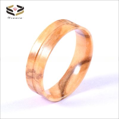 8mm 6mm Polished Flat Olive Wood Ring Core Blanks for Inlay Certificate Type Third Party Appraisal Mens Wedding Band