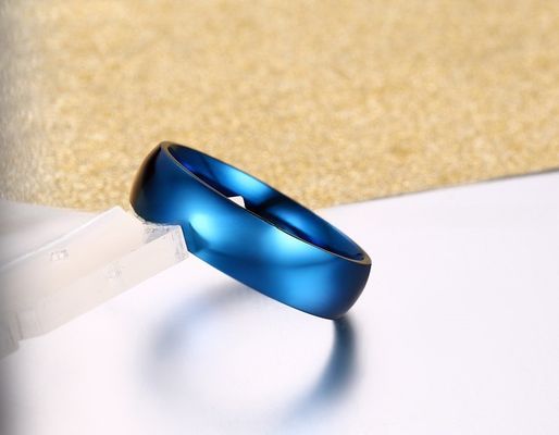 6mm Stainless Steel Rings High Polished Plain Domed For Men Women