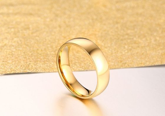 6mm Stainless Steel Rings High Polished Plain Domed For Men Women