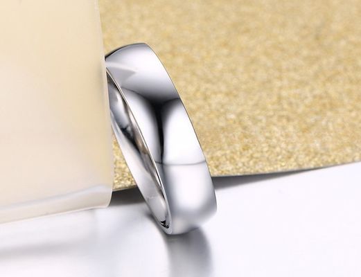 6mm Stainless Steel Rings High Polished Plain Domed For Men Women
