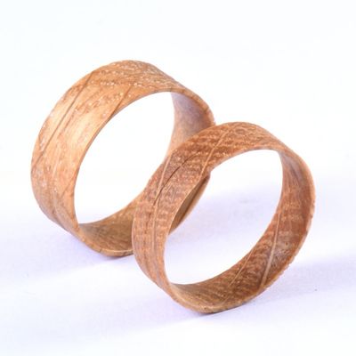 Unisex 6mm 8mm Flat Edge Whiskey Barrel Wood Wooden Ring Cores For Inlay Blank Ring with Channel Setting Technology Custom