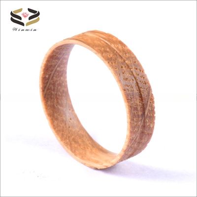 Unisex 6mm 8mm Flat Edge Whiskey Barrel Wood Wooden Ring Cores For Inlay Blank Ring with Channel Setting Technology Custom