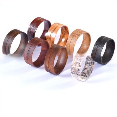 Iron Wood Golden Sandalwood Chicken Wing Koa Wood Ring Core 8mm For Inlay