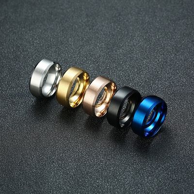 Wedding Stainless Steel Rings Plain Beveled Edges Matte Finished Brushed 8mm 6mm for Anniversary