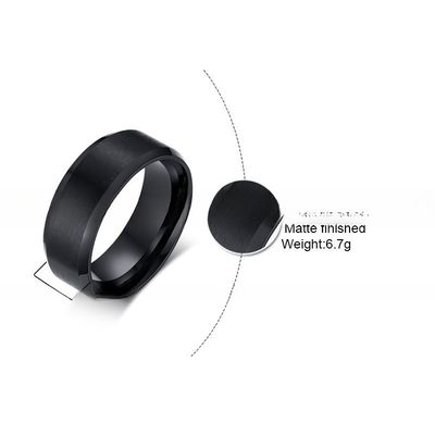 Wedding Stainless Steel Rings Plain Beveled Edges Matte Finished Brushed 8mm 6mm for Anniversary