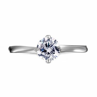 Wedding High Polish 925 Sterling Silver Rings Women'S Cubic Zirconia CZ Diamond Ring