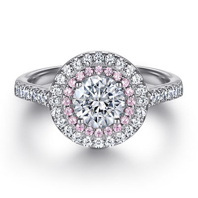 925 Sterling Silver Bridal Ring Sets Round Cut CZ Engagement Wedding Rings For Her
