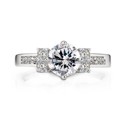 Round Cut CZ Eternity 925 Sterling Silver Wedding Band for Women Gifts