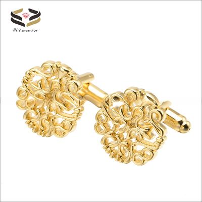 Hollow Out Flower Cufflinks Tie Clip For Men Tuxedo Shirt Regular Wedding Business