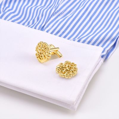 Hollow Out Flower Cufflinks Tie Clip For Men Tuxedo Shirt Regular Wedding Business