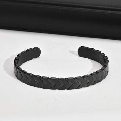 Stainless Steel Arrows Open Metal Cuff Bangle Silver or Black for Boys and Men