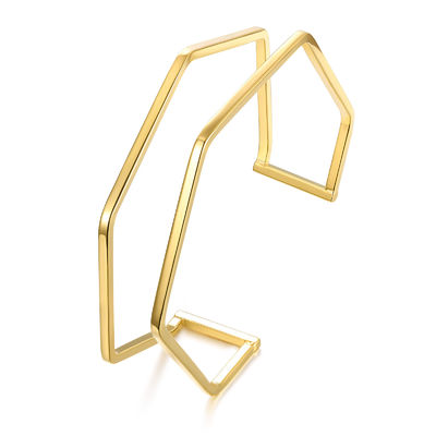 Geometric C Letter Open Cuff Bangle Bracelet Custom For Men Women