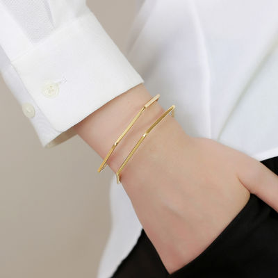 Geometric C Letter Open Cuff Bangle Bracelet Custom For Men Women