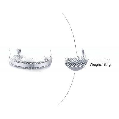 Geometric Stainless Steel Open Cuff Bangle Adjustable Twisted For Men
