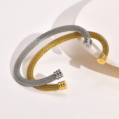 Gold Cuff Wrap Bracelet Open Wide Mesh Pattern Adjustable for Birthday Gift