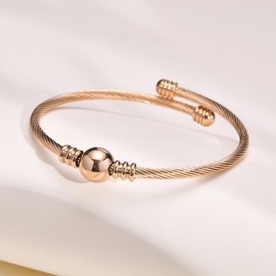Stainless Steel Adult Gold Bracelet Bangle With Channel Setting Inlay